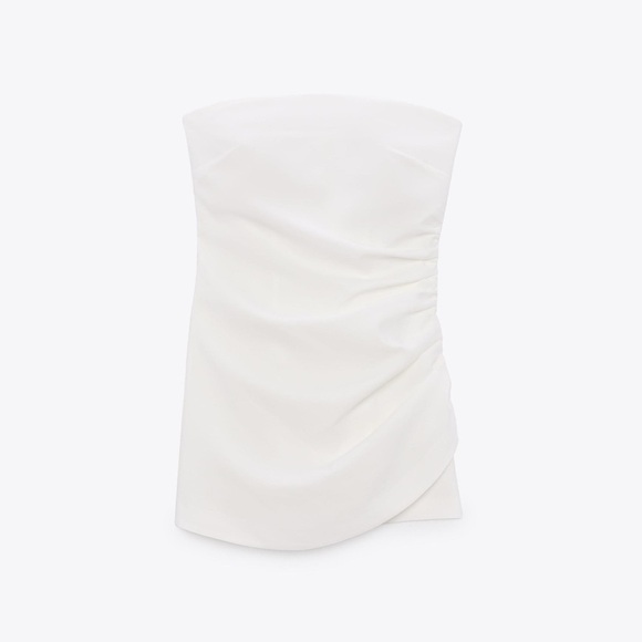 Zara draped short jumpsuit in oyster white size large - Picture 1 of 6